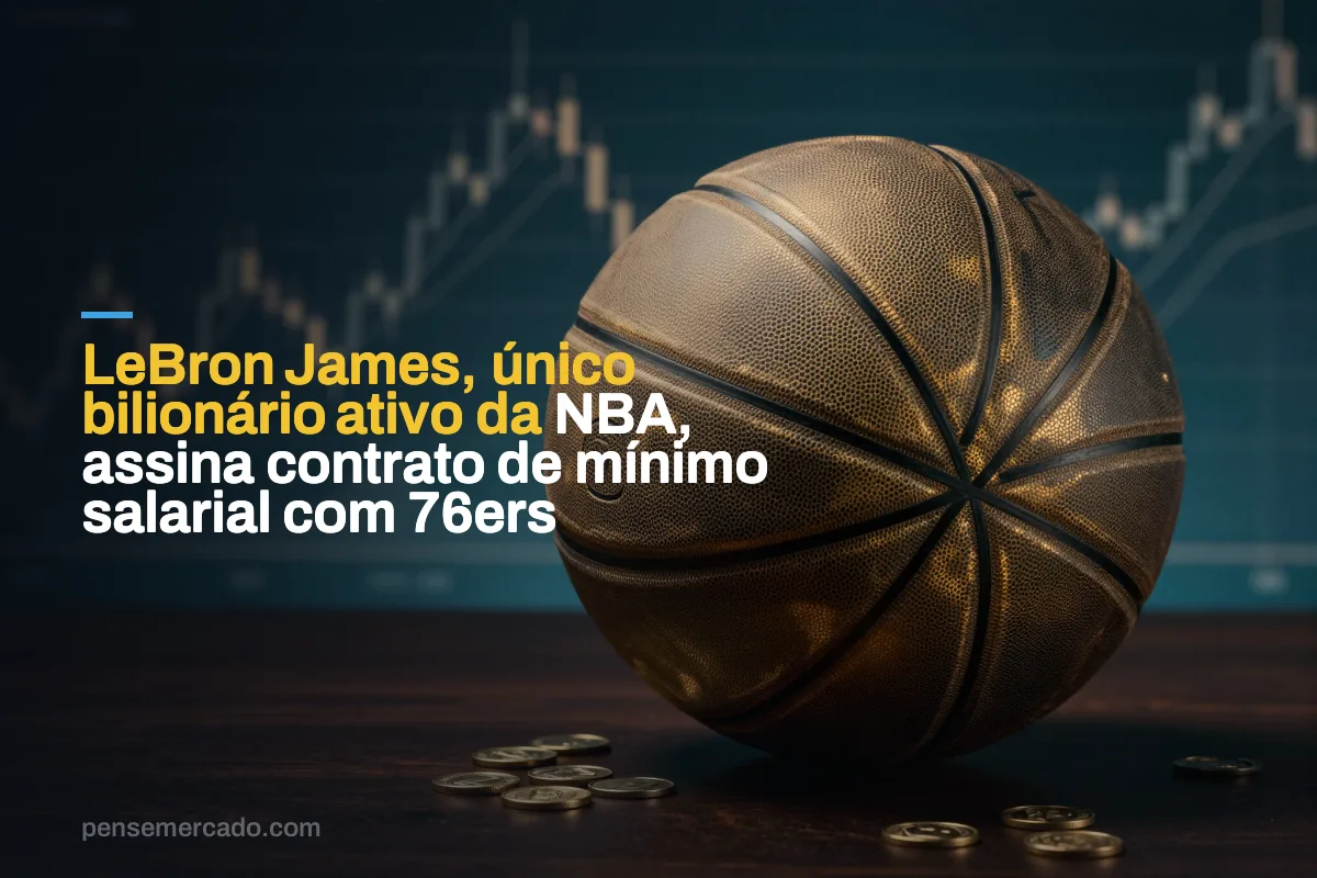 LeBron James, único bilionário ativo da NBA, assina contrato de mínimo salarial com 76ers