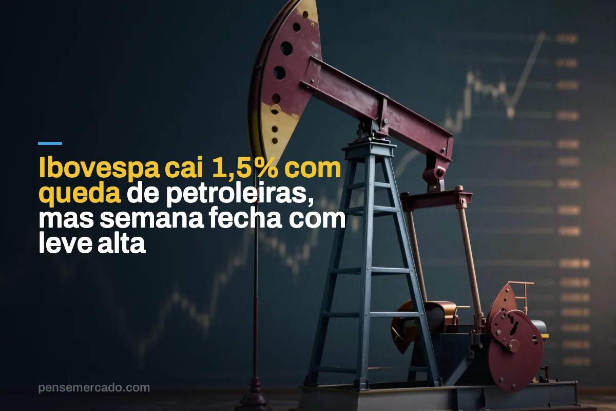 Ibovespa cai 1,5% com queda de petroleiras, mas semana fecha com leve alta