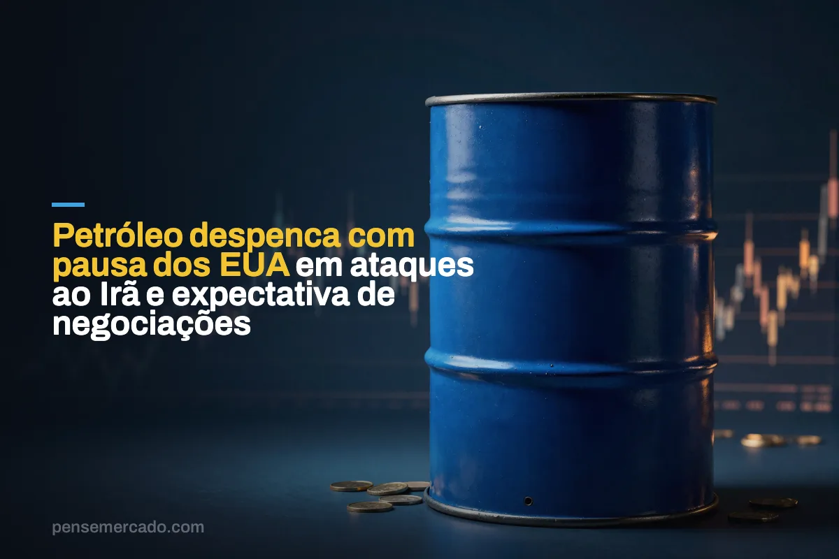 Petróleo despenca com pausa dos EUA em ataques ao Irã e expectativa de negociações