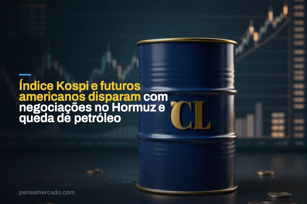 Índice Kospi e futuros americanos disparam com negociações no Hormuz e queda de petróleo