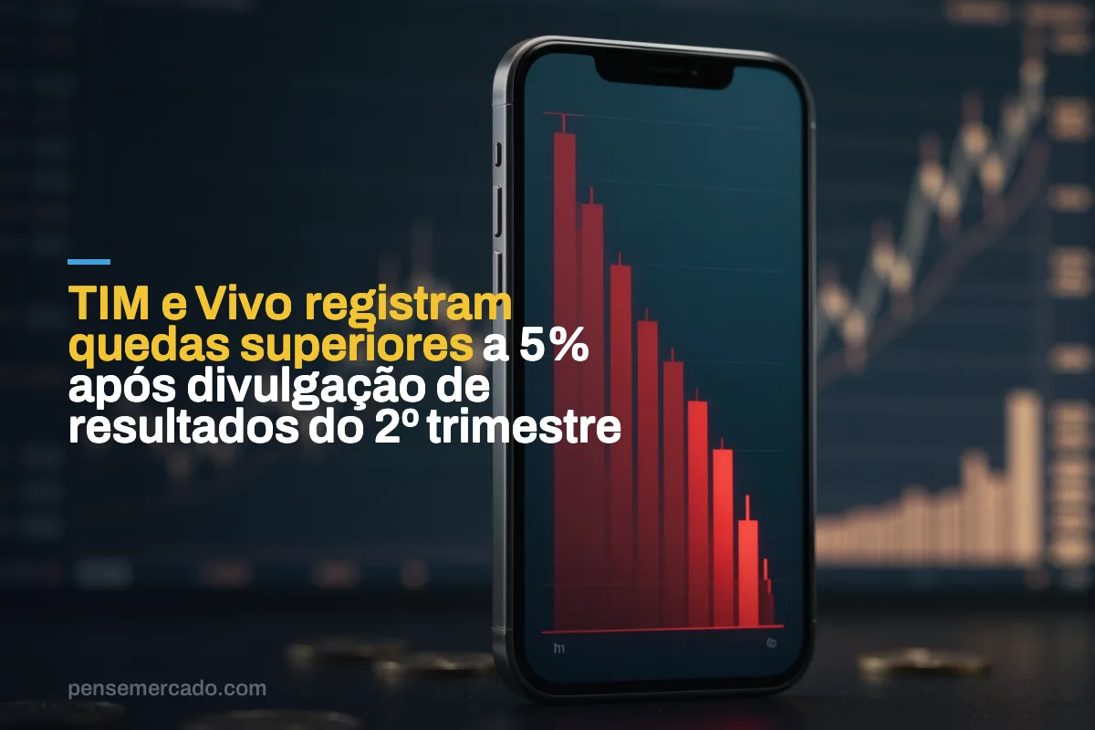 TIM e Vivo registram quedas superiores a 5% após divulgação de resultados do 2º trimestre