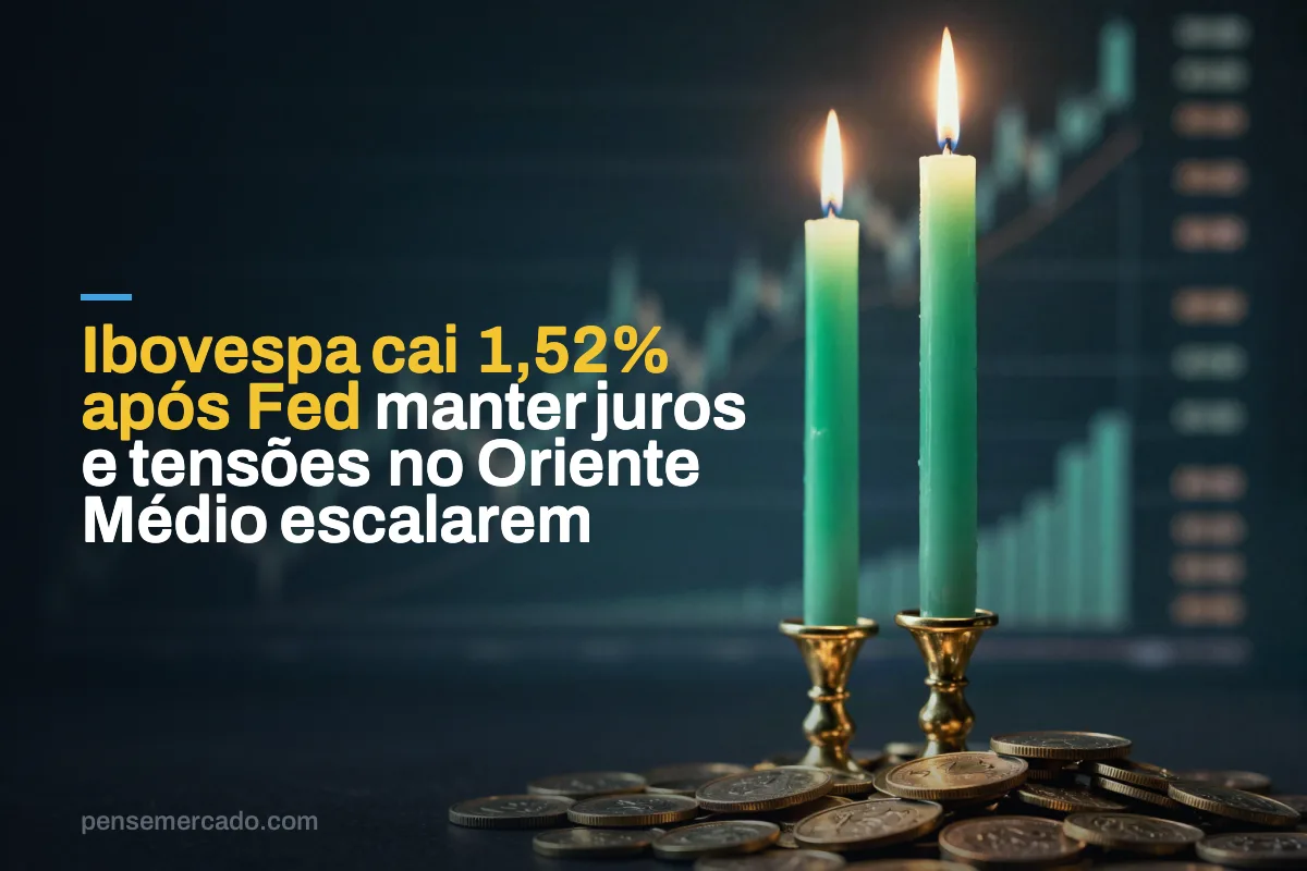 Ibovespa cai 1,52% após Fed manter juros e tensões no Oriente Médio escalarem