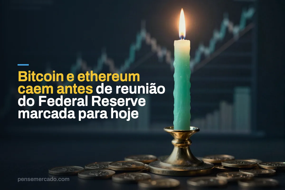 Bitcoin e ethereum caem antes de reunião do Federal Reserve marcada para hoje