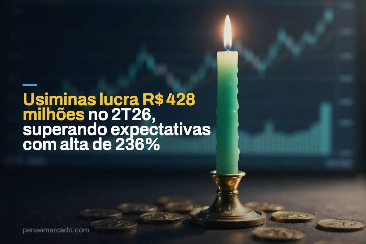 Usiminas lucra R$ 428 milhões no 2T26, superando expectativas com alta de 236%