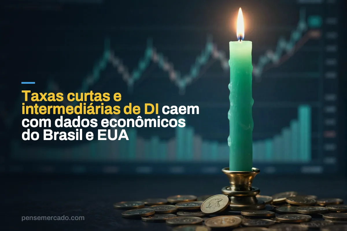 Taxas curtas e intermediárias de DI caem com dados econômicos do Brasil e EUA