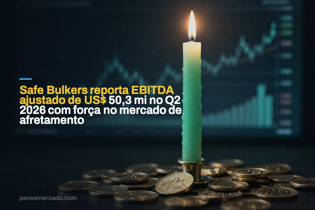 Safe Bulkers reporta EBITDA ajustado de US$ 50,3 mi no Q2 2026 com força no mercado de afretamento