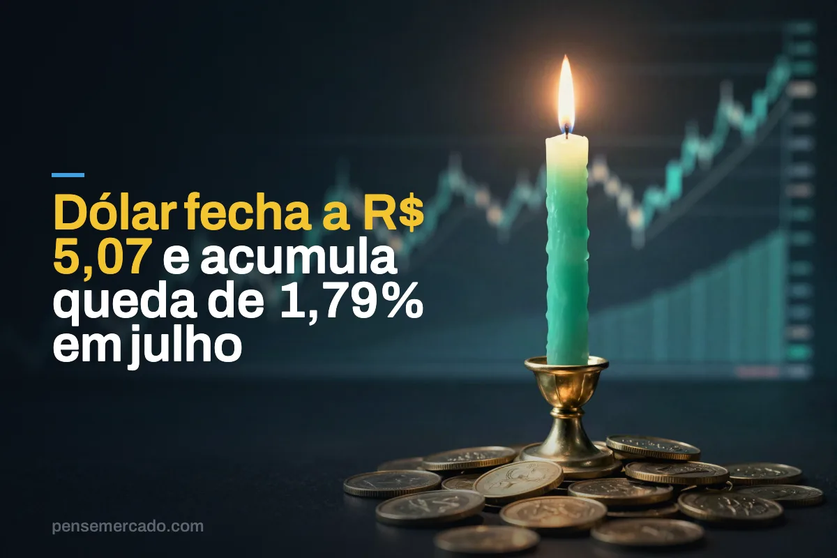 Dólar fecha a R$ 5,07 e acumula queda de 1,79% em julho