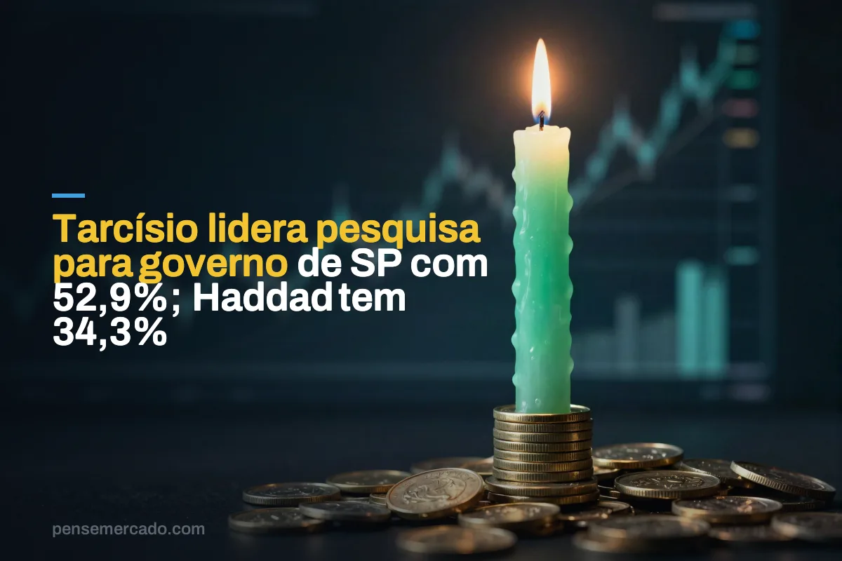 Tarcísio lidera pesquisa para governo de SP com 52,9%; Haddad tem 34,3%