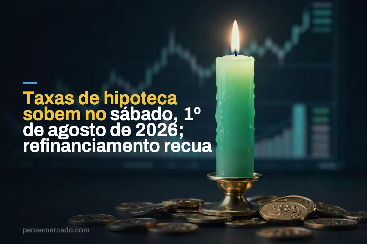 Taxas de hipoteca sobem no sábado, 1º de agosto de 2026; refinanciamento recua