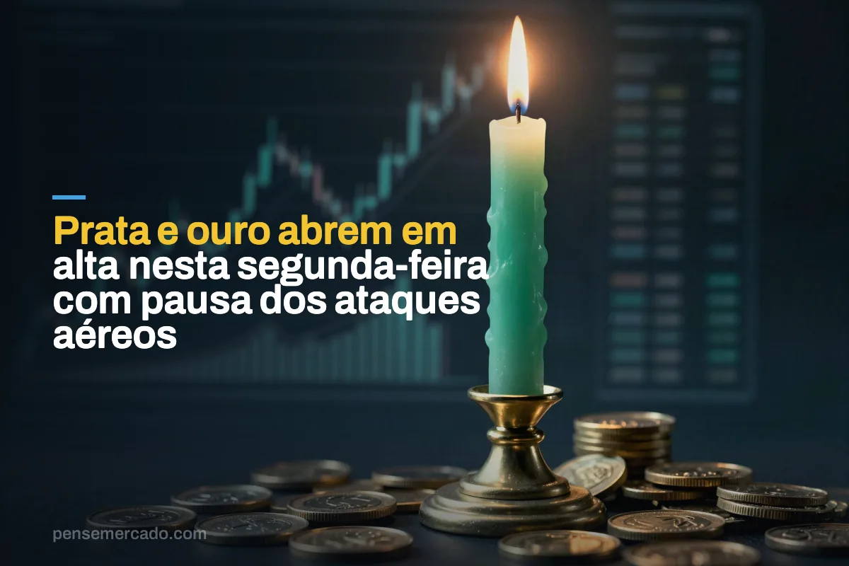 Prata e ouro abrem em alta nesta segunda-feira com pausa dos ataques aéreos