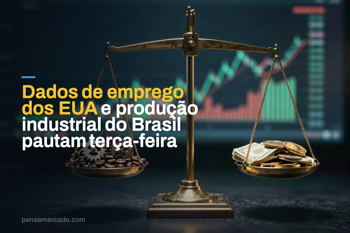 Dados de emprego dos EUA e produção industrial do Brasil pautam terça-feira