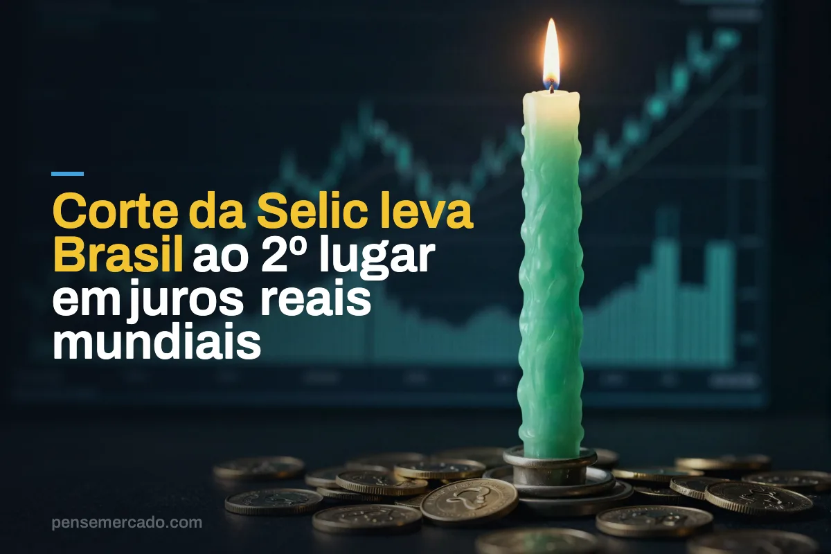 Corte da Selic leva Brasil ao 2º lugar em juros reais mundiais