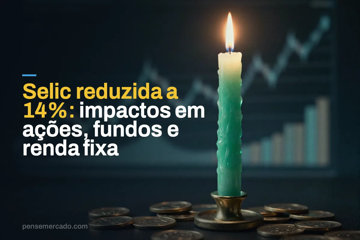 Selic reduzida a 14%: impactos em ações, fundos e renda fixa