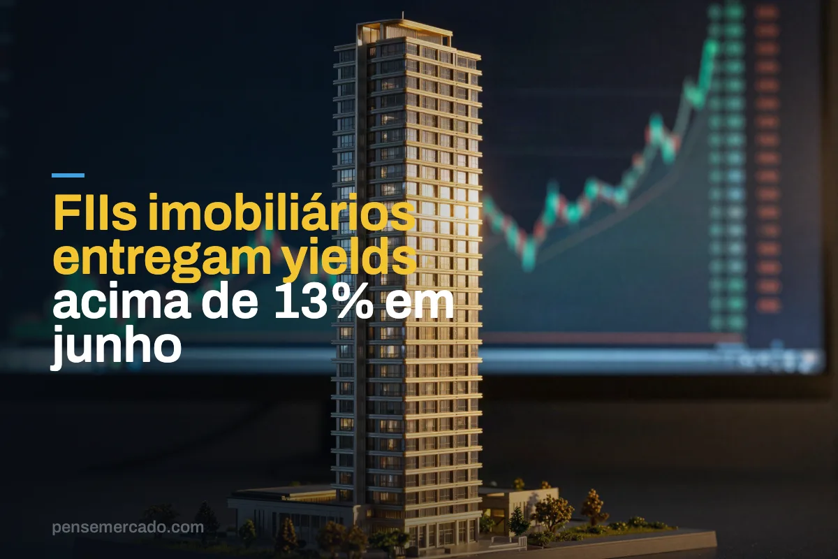 FIIs imobiliários entregam yields acima de 13% em junho