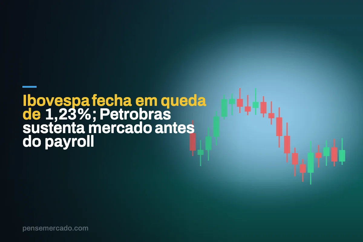 Ibovespa fecha em queda de 1,23%; Petrobras sustenta mercado antes do payroll