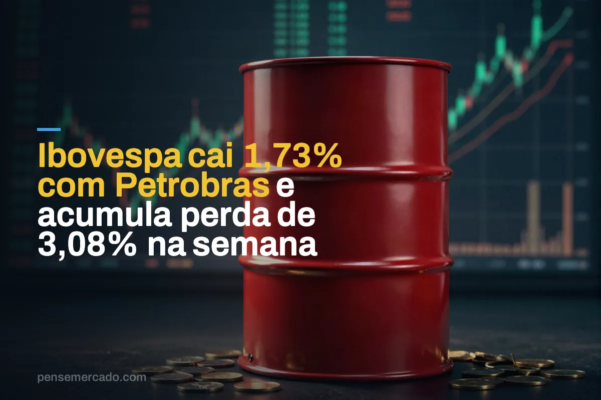 Ibovespa cai 1,73% com Petrobras e acumula perda de 3,08% na semana