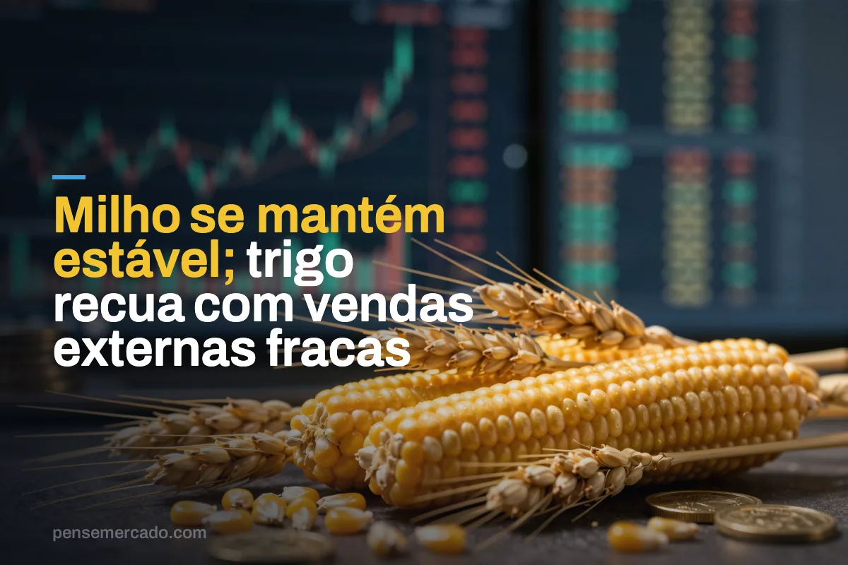 Milho se mantém estável; trigo recua com vendas externas fracas