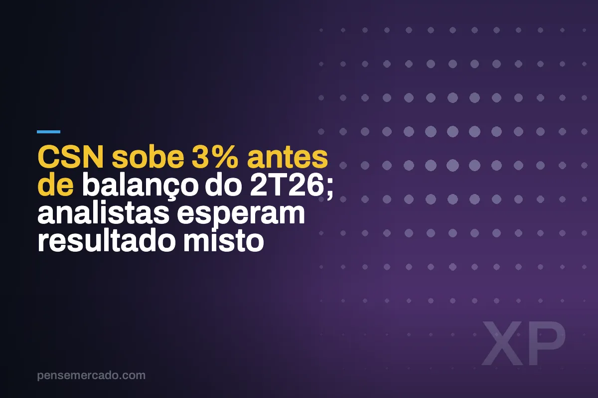 CSN sobe 3% antes de balanço do 2T26; analistas esperam resultado misto