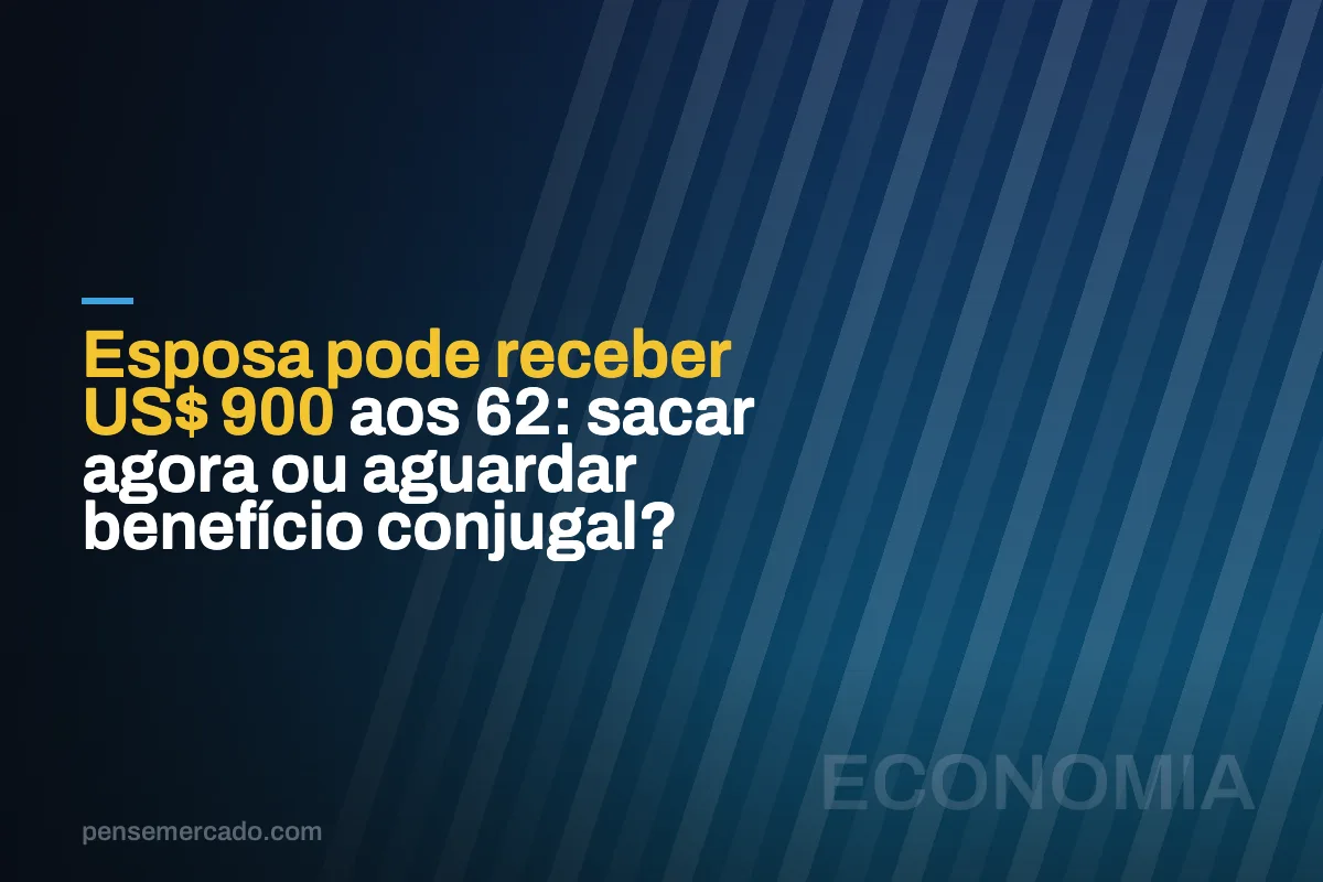 Esposa pode receber US$ 900 aos 62: sacar agora ou aguardar benefício conjugal?