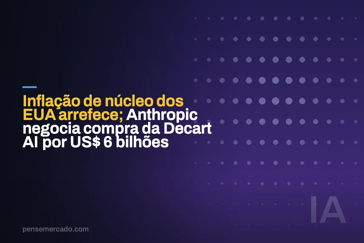 Inflação de núcleo dos EUA arrefece; Anthropic negocia compra da Decart AI por US$ 6 bilhões