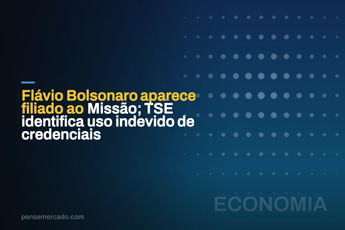 Flávio Bolsonaro aparece filiado ao Missão; TSE identifica uso indevido de credenciais