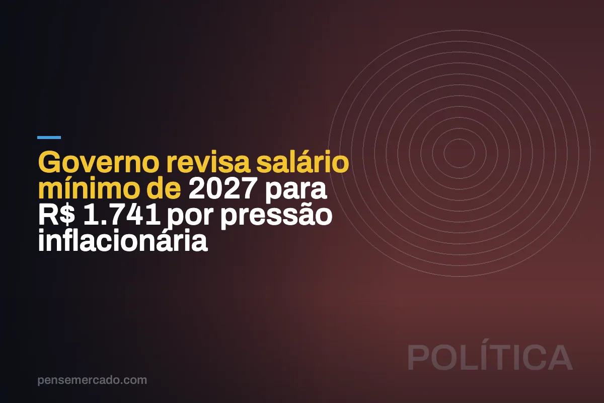 Governo revisa salário mínimo de 2027 para R$ 1.741 por pressão inflacionária