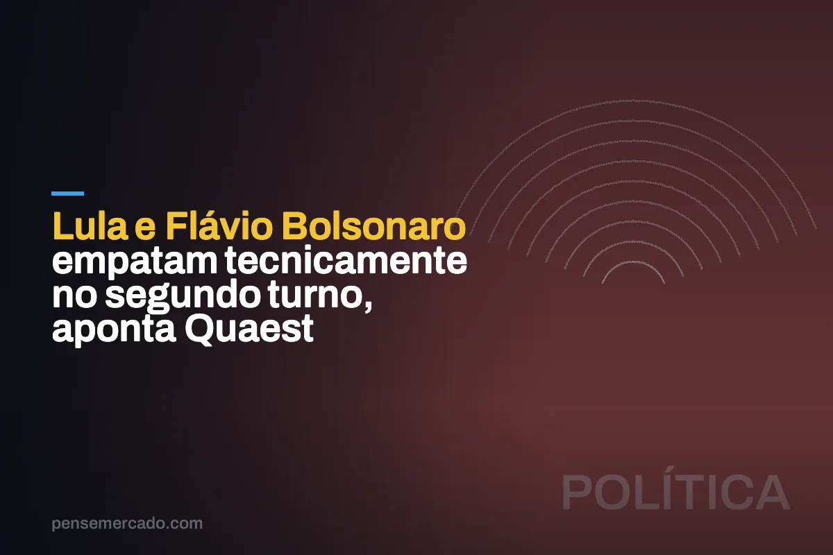 Lula e Flávio Bolsonaro empatam tecnicamente no segundo turno, aponta Quaest