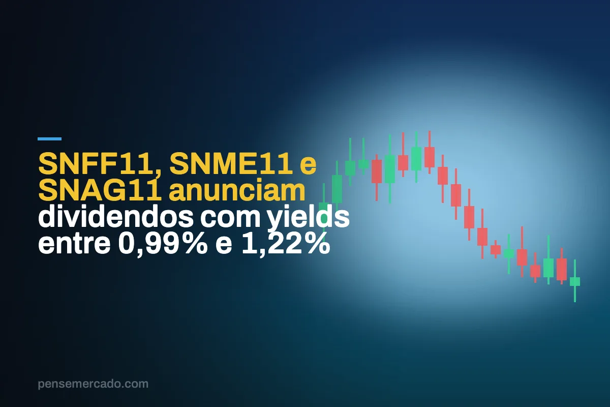 SNFF11, SNME11 e SNAG11 anunciam dividendos com yields entre 0,99% e 1,22%