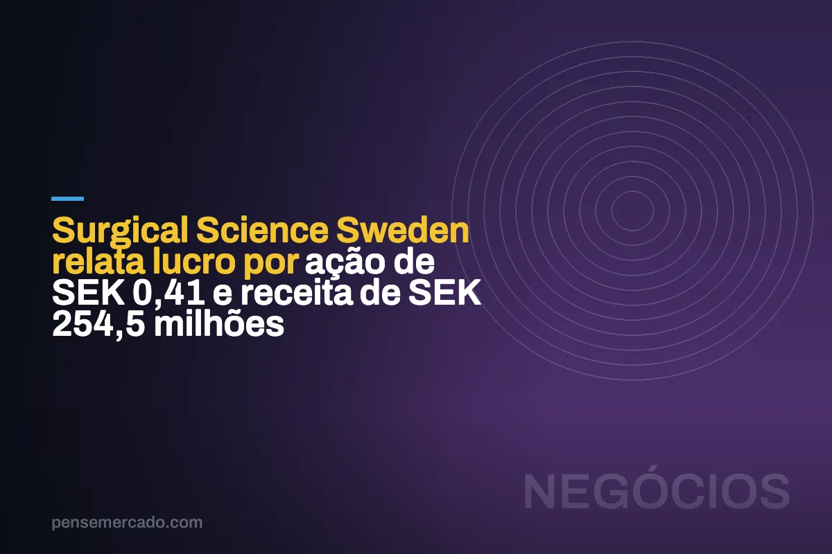 Surgical Science Sweden relata lucro por ação de SEK 0,41 e receita de SEK 254,5 milhões