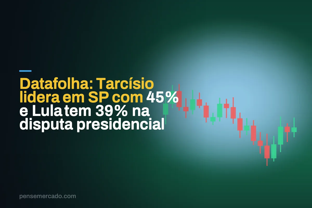 Datafolha: Tarcísio lidera em SP com 45% e Lula tem 39% na disputa presidencial