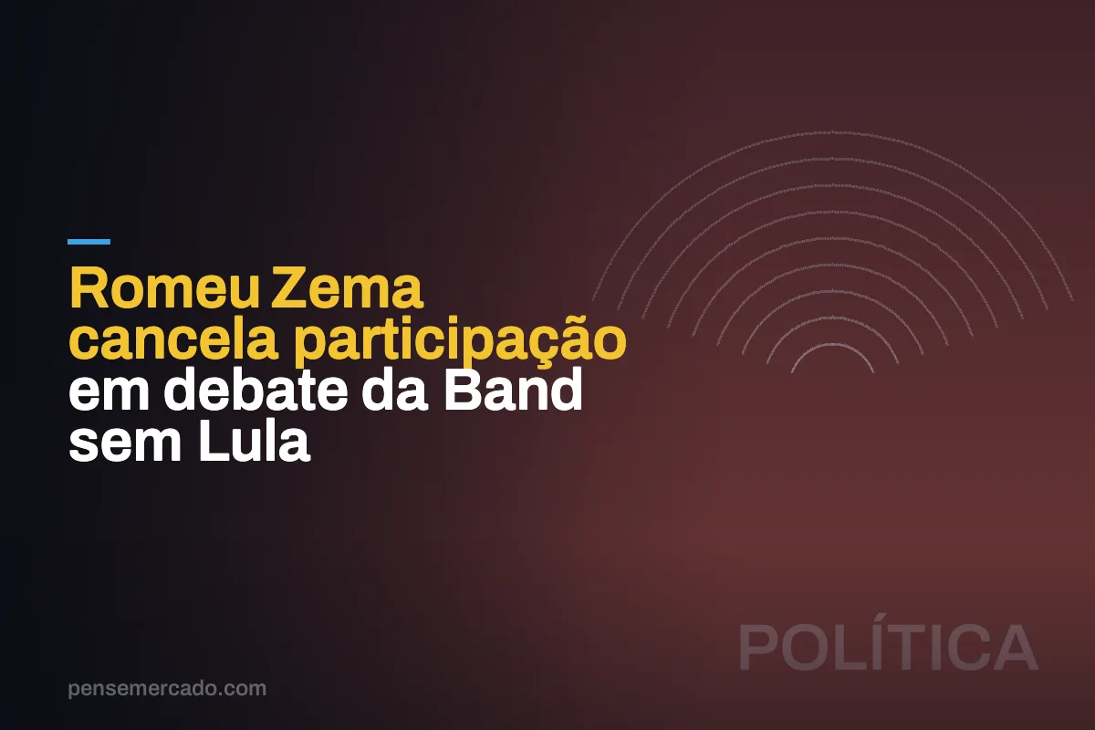 Romeu Zema cancela participação em debate da Band sem Lula