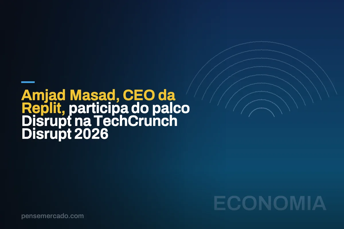 Amjad Masad, CEO da Replit, participa do palco Disrupt na TechCrunch Disrupt 2026
