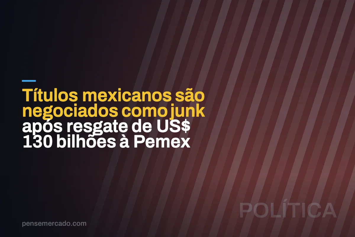 Títulos mexicanos são negociados como junk após resgate de US$ 130 bilhões à Pemex