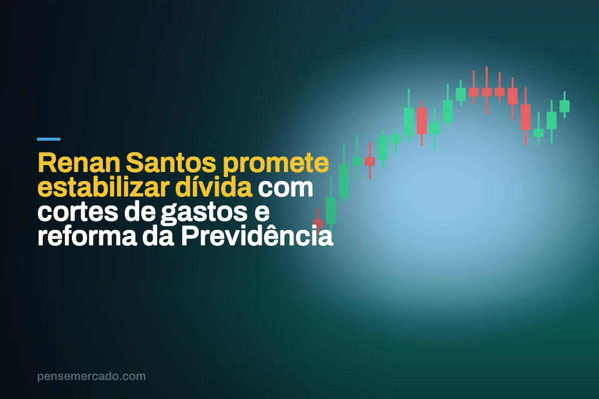 Renan Santos promete estabilizar dívida com cortes de gastos e reforma da Previdência