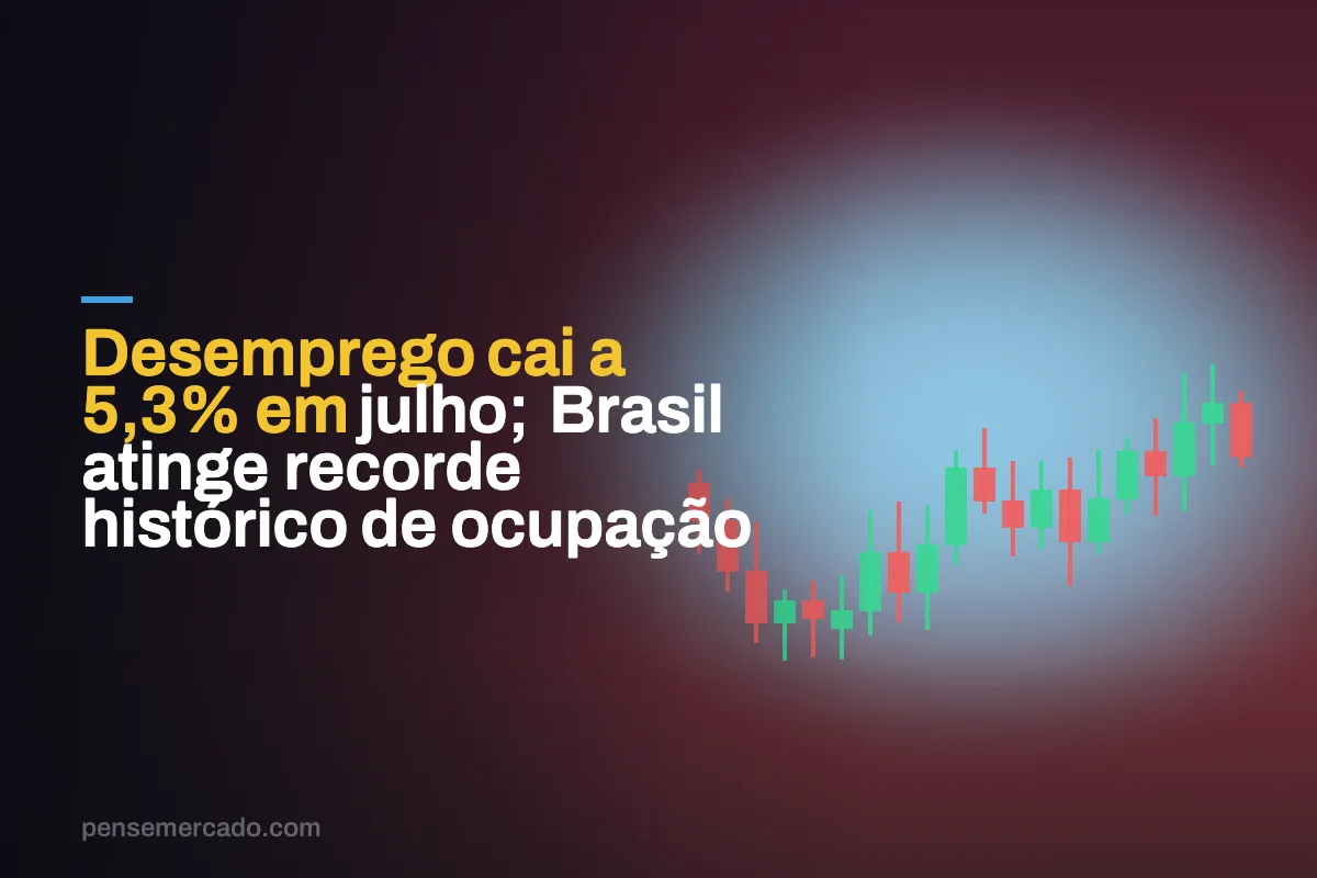 Desemprego cai a 5,3% em julho; Brasil atinge recorde histórico de ocupação