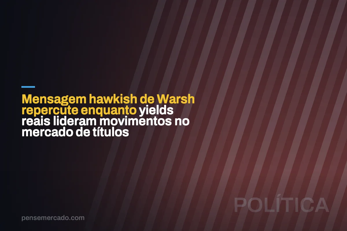 Mensagem hawkish de Warsh repercute enquanto yields reais lideram movimentos no mercado de títulos