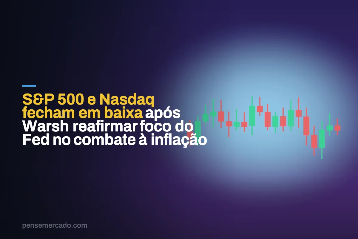 S&P 500 e Nasdaq fecham em baixa após Warsh reafirmar foco do Fed no combate à inflação