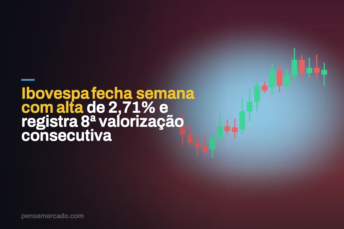 Ibovespa fecha semana com alta de 2,71% e registra 8ª valorização consecutiva