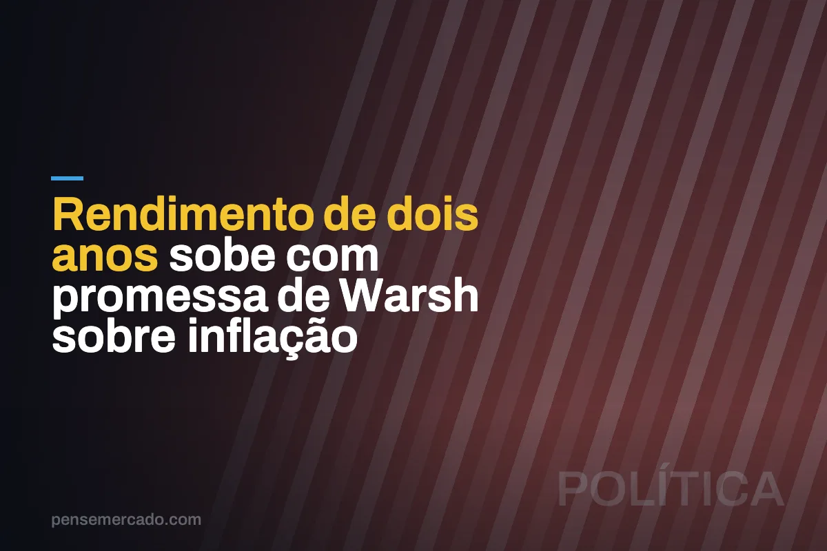 Rendimento de dois anos sobe com promessa de Warsh sobre inflação