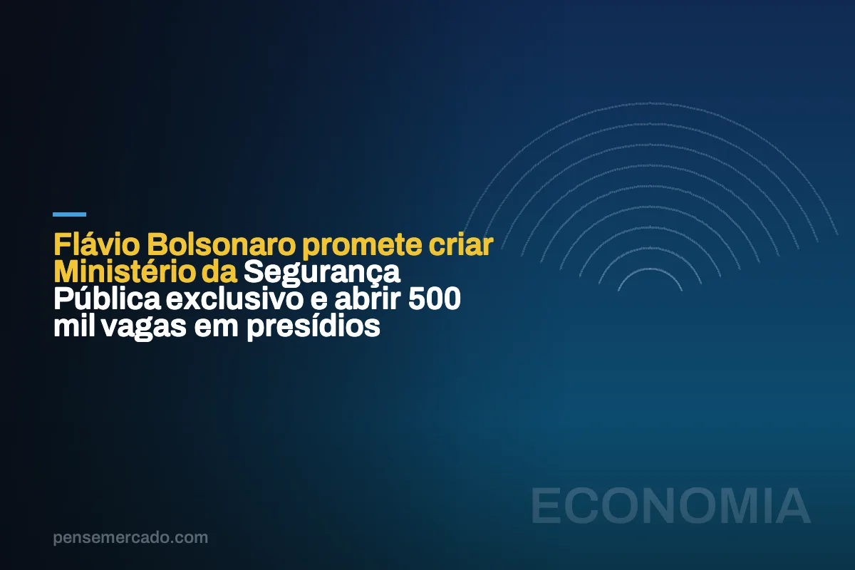 Flávio Bolsonaro promete criar Ministério da Segurança Pública exclusivo e abrir 500 mil vagas em presídios