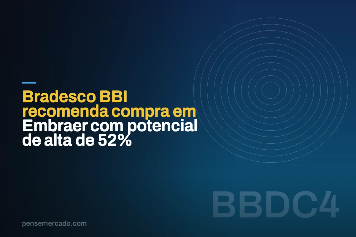 Bradesco BBI recomenda compra em Embraer com potencial de alta de 52%
