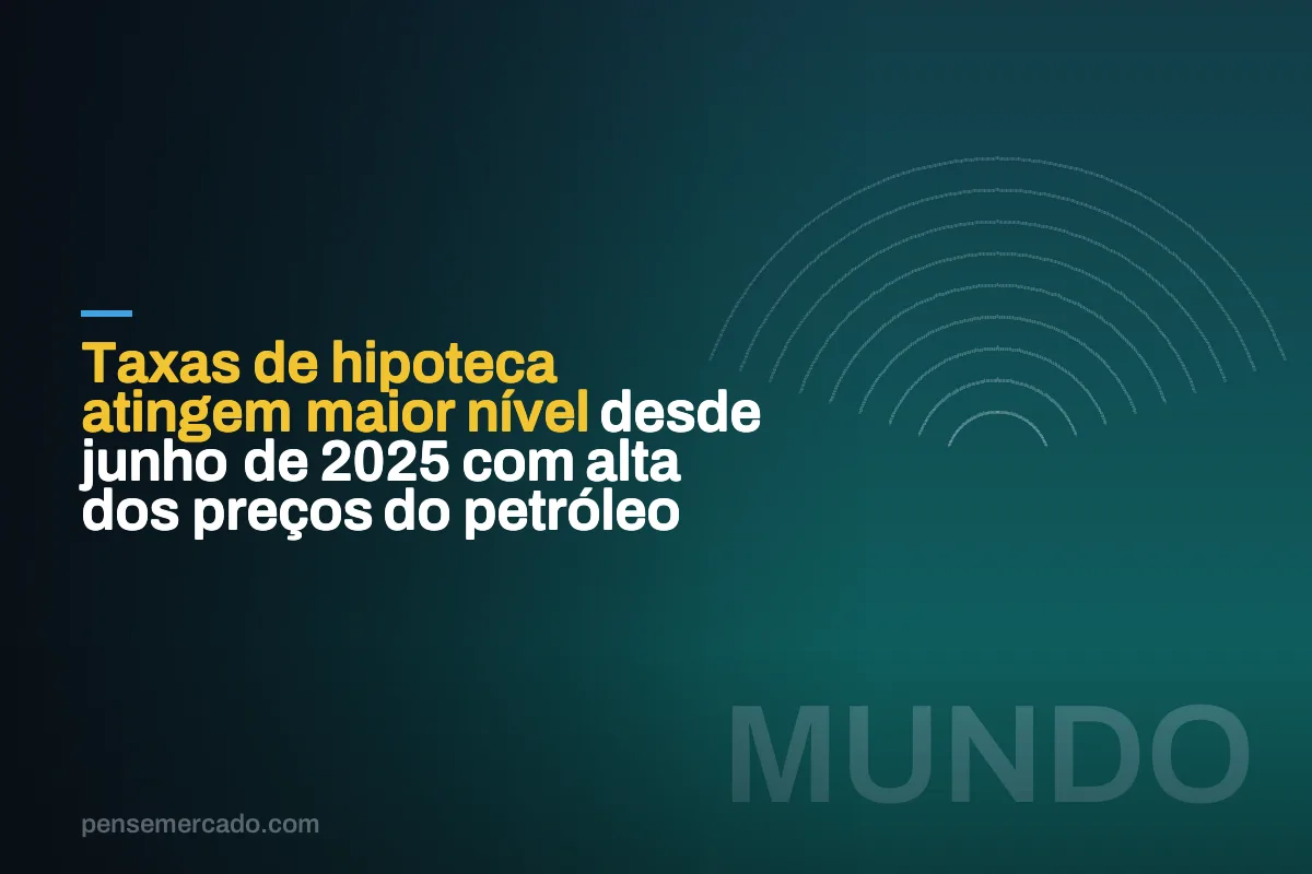 Taxas de hipoteca atingem maior nível desde junho de 2025 com alta dos preços do petróleo