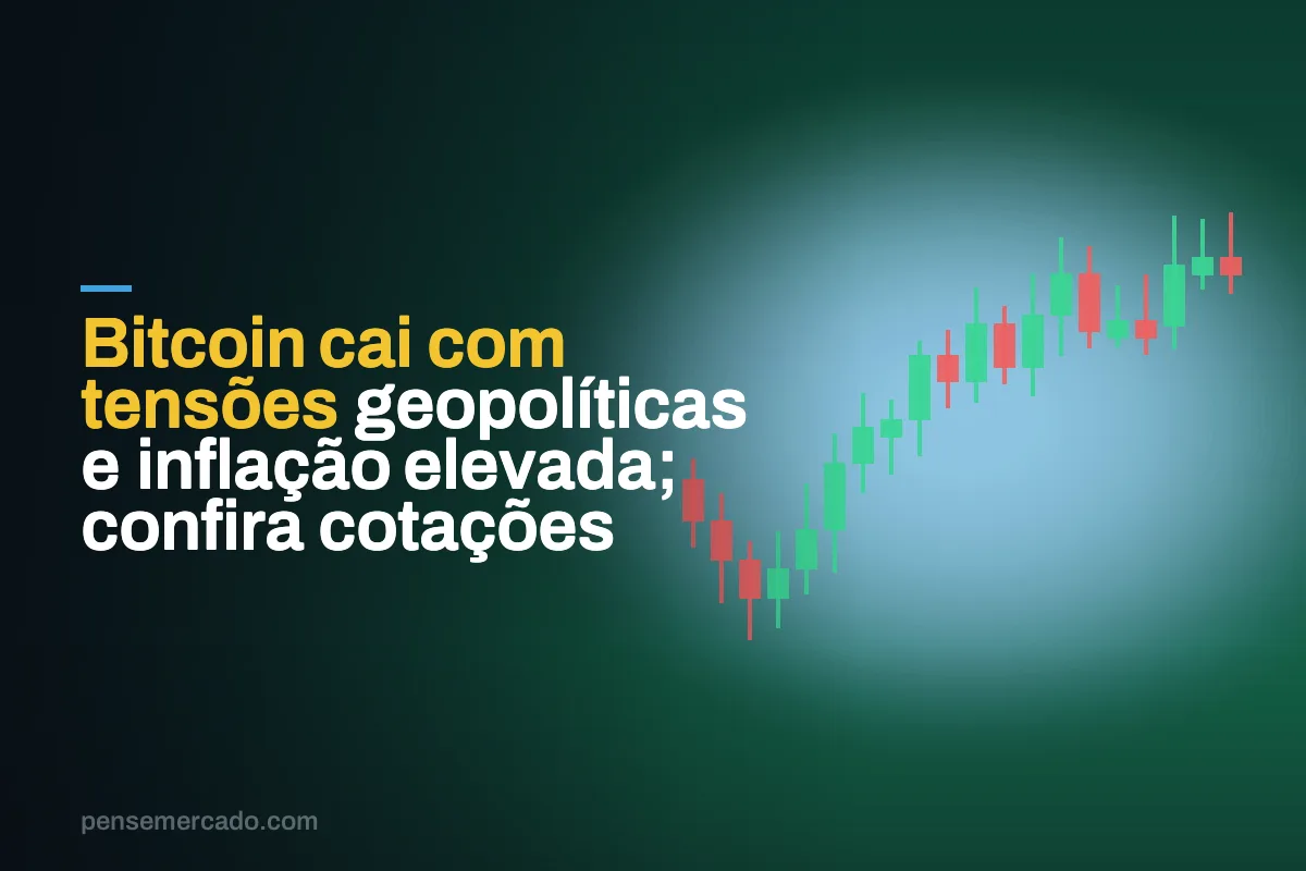 Bitcoin cai com tensões geopolíticas e inflação elevada; confira cotações