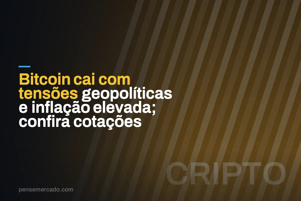 Bitcoin cai com tensões geopolíticas e inflação elevada; confira cotações