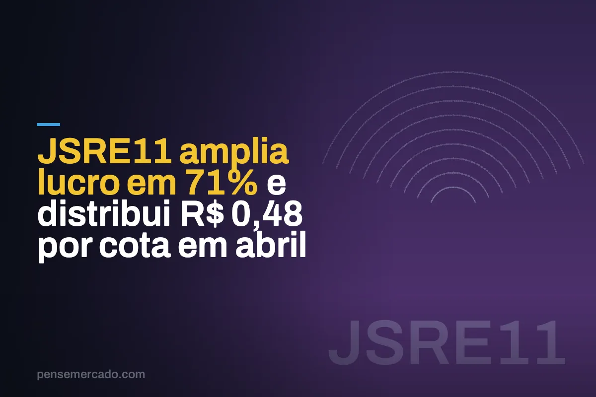 JSRE11 amplia lucro em 71% e distribui R$ 0,48 por cota em abril