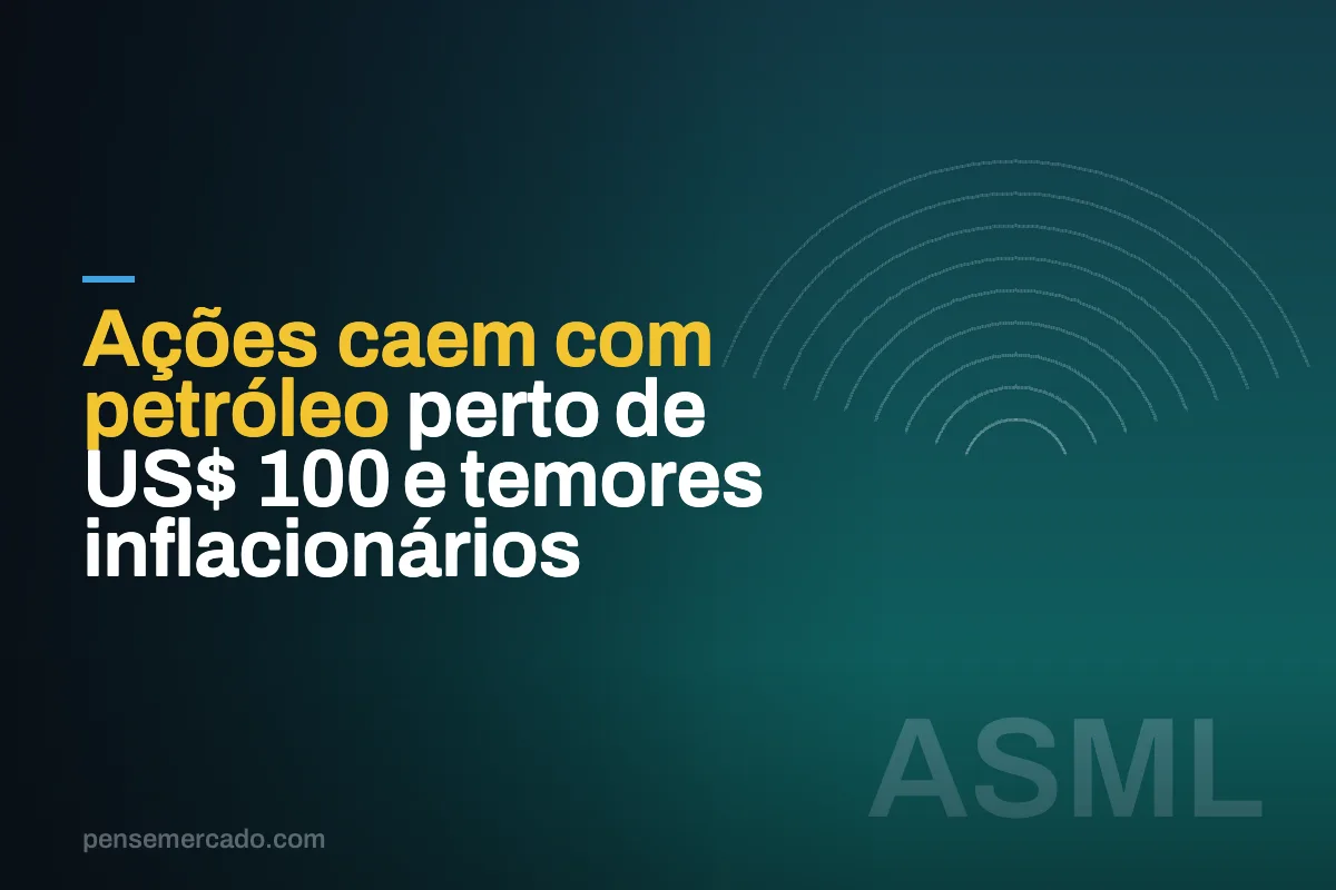 Ações caem com petróleo perto de US$ 100 e temores inflacionários