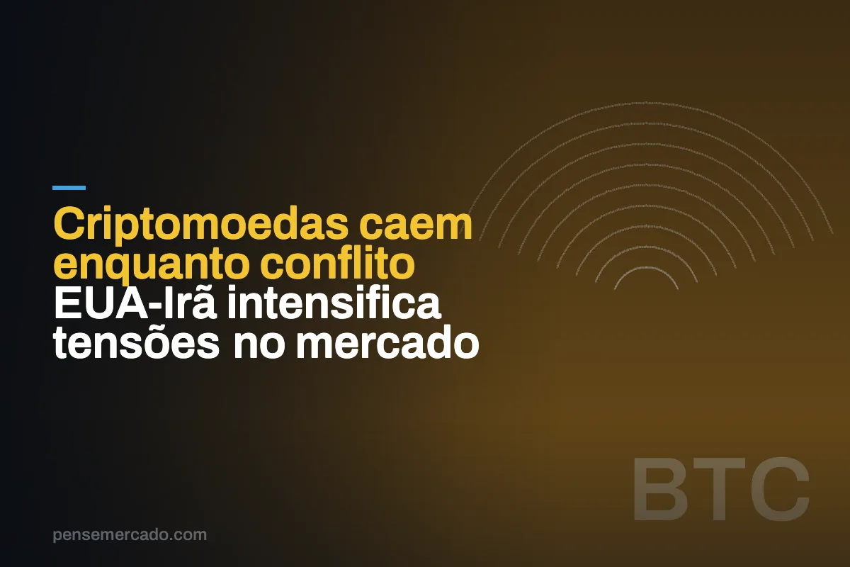 Criptomoedas caem enquanto conflito EUA-Irã intensifica tensões no mercado