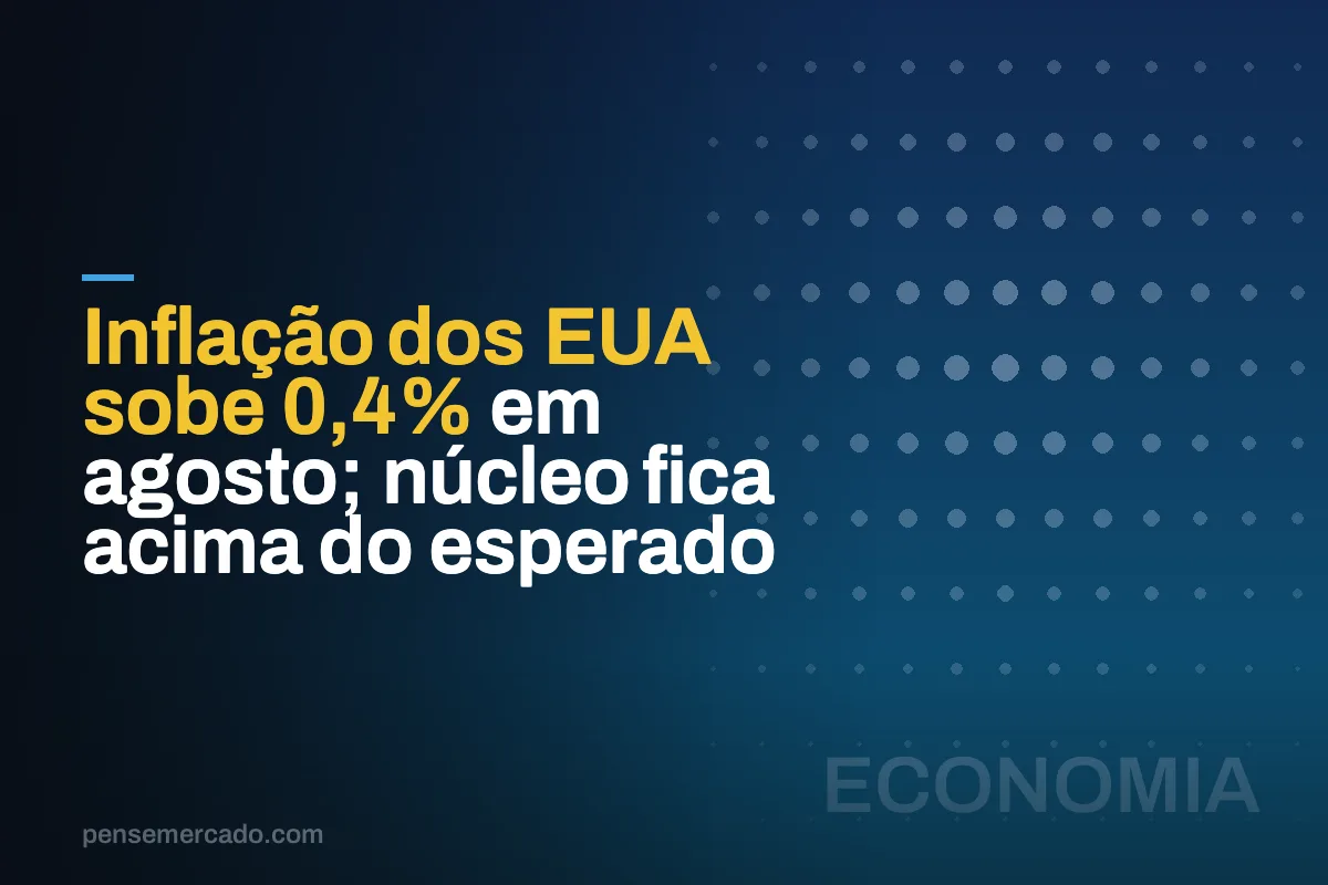 Inflação dos EUA sobe 0,4% em agosto; núcleo fica acima do esperado