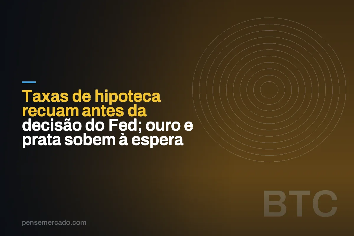 Taxas de hipoteca recuam antes da decisão do Fed; ouro e prata sobem à espera