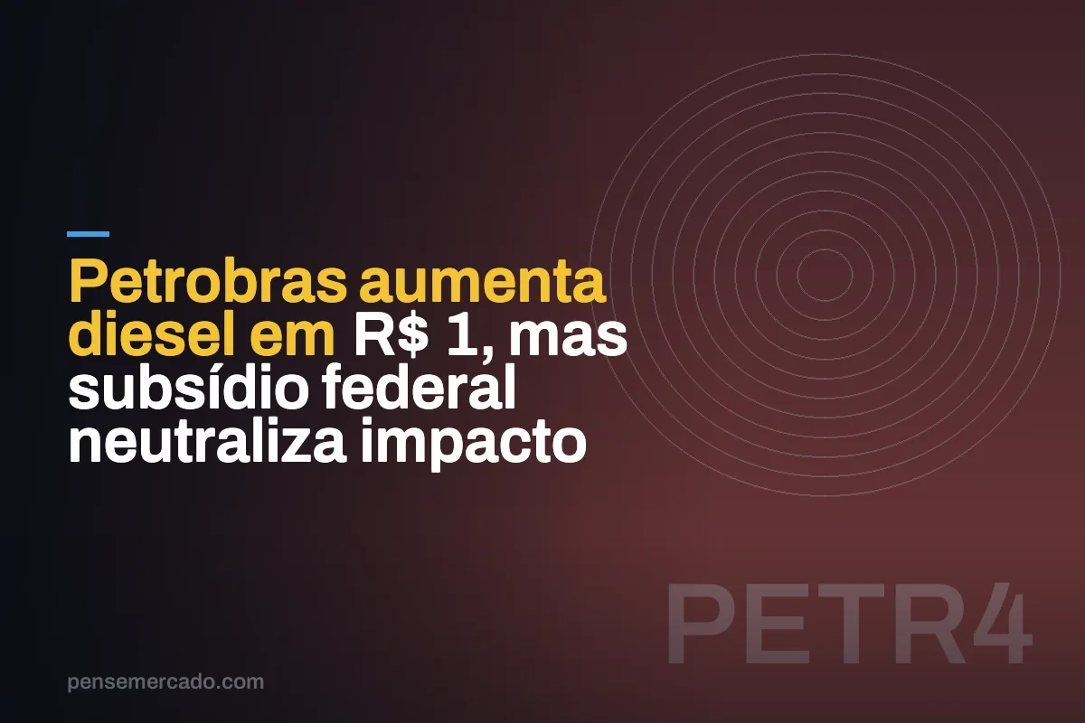 Petrobras aumenta diesel em R$ 1, mas subsídio federal neutraliza impacto